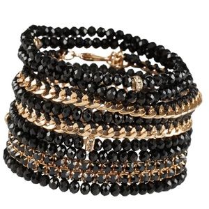 Aldo black stack of bracelets